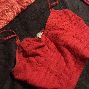 Red crop top